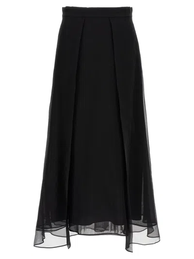 Brunello Cucinelli Paneled Circle Skirts Black