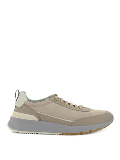 Brunello Cucinelli Leather Sneakers In Beige