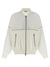 Brunello Cucinelli Cotton Cardigan With Viscose Inserts And Monili Details