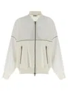 Brunello Cucinelli White Zippered Sweatshirt