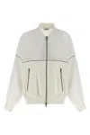 Brunello Cucinelli White Zippered Sweatshirt