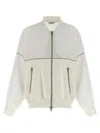 Brunello Cucinelli Cotton Cardigan With Viscose Inserts And Monili Details
