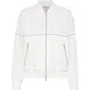 Brunello Cucinelli Paneled Sweatshirt With Monili In White