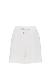 Brunello Cucinelli Women Stretch Cotton Lightweight French Terry Paneled Track Shorts In White