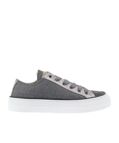 BRUNELLO CUCINELLI BRUNELLO CUCINELLI PANELLED LACE-UP SNEAKERS