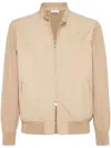 Brunello Cucinelli Button-up Leather Jacket In Brown