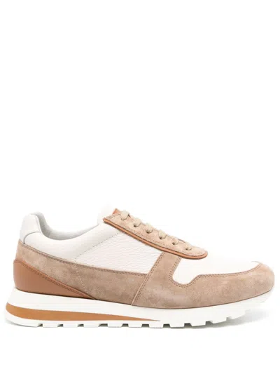 BRUNELLO CUCINELLI PANELLED LEATHER SNEAKERS
