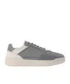 Brunello Cucinelli Polished Calfskin-suede Basket Sneakers In Gray