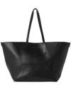 Brunello Cucinelli Geometric Panel Structured Tote Bag With Detachable Pouch In Black