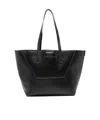 Brunello Cucinelli Geometric Panel Structured Tote Bag With Detachable Pouch In Black