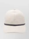Brunello Cucinelli Panelled Linen Baseball Cap With Curved Brim In Neutral