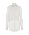 Brunello Cucinelli Panelled Long-sleeved Poplin Shirt In White