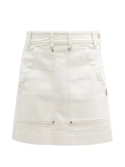 Brunello Cucinelli Panelled Mini Skirt In White