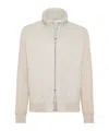 Brunello Cucinelli Light Beige Leather Bomber Jacket In Nude