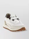Brunello Cucinelli Leather Sneakers Featuring Padded Ankle And Rubber Sole