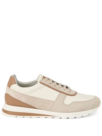 Brunello Cucinelli Panelled Sneakers In Neutrals