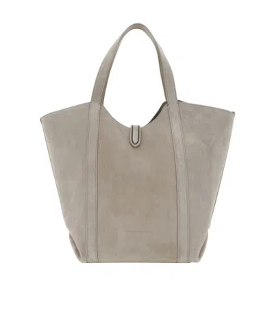 Brunello Cucinelli Panelled Suede Tote Bag In Gray