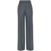 Brunello Cucinelli Wide-leg Tailored Trousers With Front Pleats In Gray