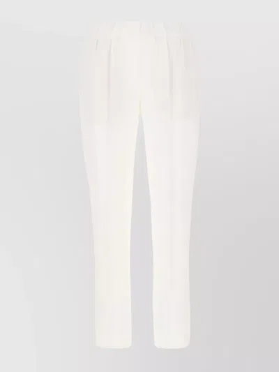 Brunello Cucinelli Pant Pleated Design Acetate Blend In White