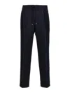 Brunello Cucinelli Elastic Waistband Pleated Straight Leg Pants In Blue