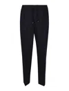 Brunello Cucinelli Men Leisure Fit Trousers In Virgin Wool Flannel With Drawstring And Double Darts In Black