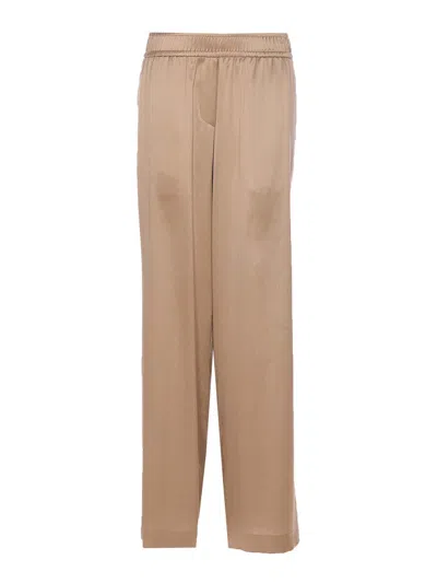 Brunello Cucinelli Satin Pants In Beige
