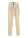 Brunello Cucinelli Corduroy Trousers Elastic Waistband In Beige