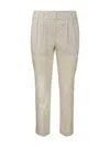 Brunello Cucinelli Cotton Twill Trousers In Beis Claro