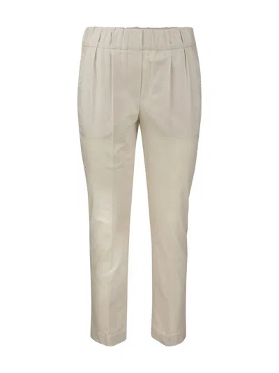 Brunello Cucinelli Cotton Twill Trousers In Beis Claro