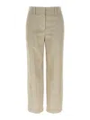 Brunello Cucinelli Beige Corduroy Trousers With Front Zip And Hook Button Closure In Neutral