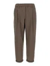 Brunello Cucinelli Shiny Bartack Pants In Gray