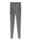 Brunello Cucinelli Grey Mlange Wool Pants In Gray