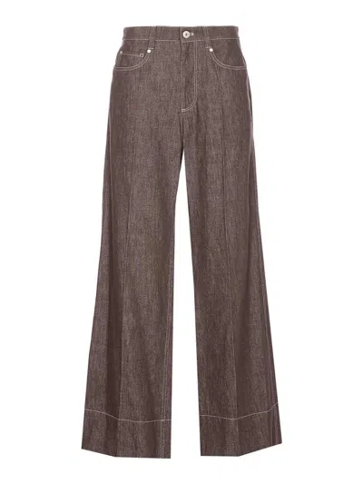 Brunello Cucinelli A-line Trousers In Marrón