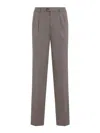 Brunello Cucinelli Pleated Front Trousers Straight Leg Design In Brown