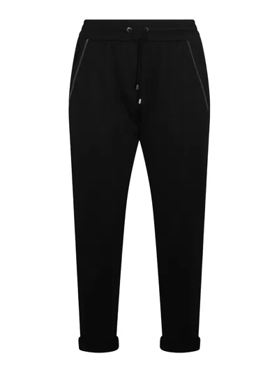 BRUNELLO CUCINELLI BLACK COTTON PANTS