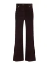 Brunello Cucinelli Wide-leg Bordeaux Velvet Trousers Women In Brown