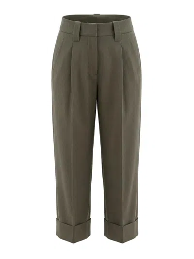 BRUNELLO CUCINELLI PANTALÓN CASUAL - VERDE OSCURO