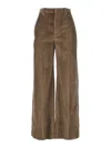 Brunello Cucinelli Brown Corduroy Pants With Concealed Front Closure In Brown