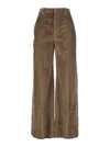 Brunello Cucinelli Brown Corduroy Pants With Concealed Front Closure In Brown
