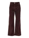 Brunello Cucinelli Bordeaux Corduroy Pants With Concealed Front Closure In Burgundy
