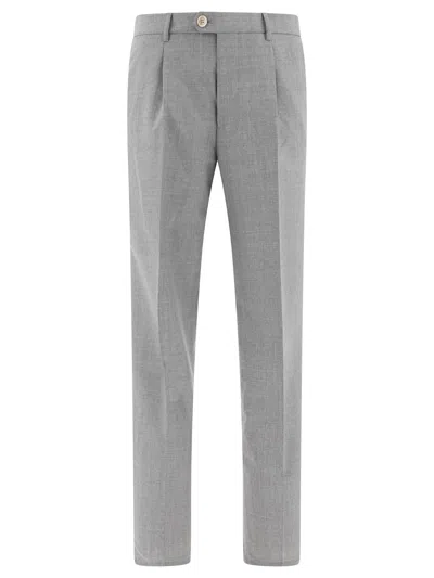 Brunello Cucinelli Pantalone Classico Trousers Grey In Gray