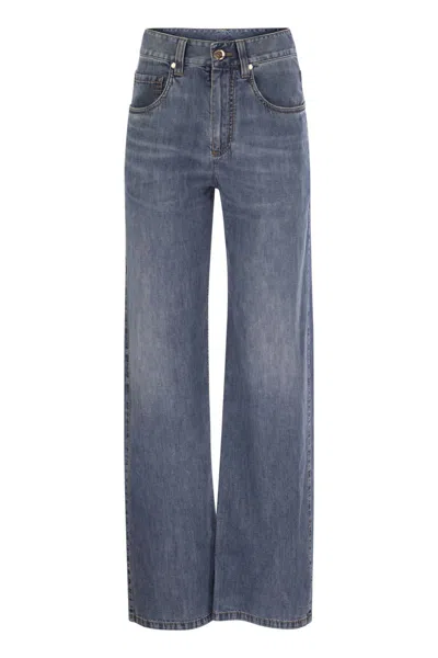 Brunello Cucinelli Pantalone Denim In Green