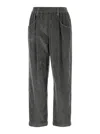 Brunello Cucinelli Pinstriped Wool-blend Tapered Pants In Grey
