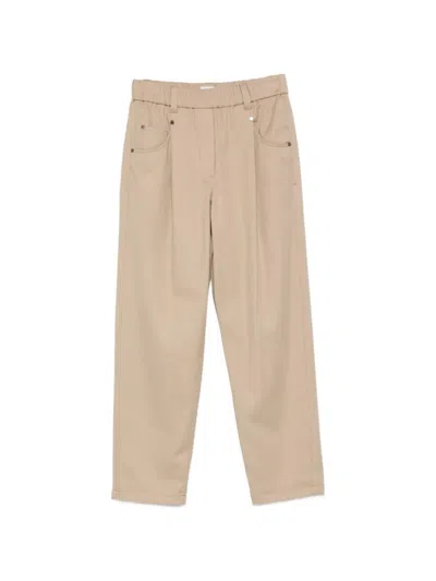 Brunello Cucinelli Pantalone Pull On In Green