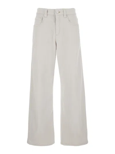 Brunello Cucinelli Pantalone Tinto In White