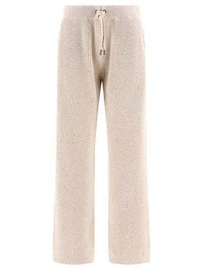 Brunello Cucinelli Pantaloni A Coste Impreziositi Da Paillettes Trousers Beige