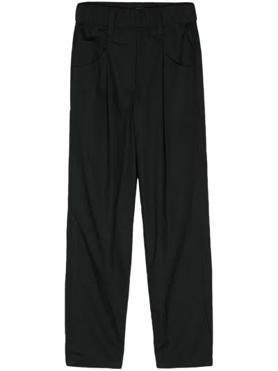 Brunello Cucinelli Pantaloni Cropped Con Vita Elasticizzata In Black