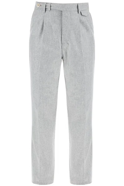 Brunello Cucinelli Pantaloni Leisure Fit In Flanella In Grey