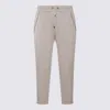 Brunello Cucinelli White Pants With Elastic Drawstring Waist And Monile Detail On The Pockets In Quarzo