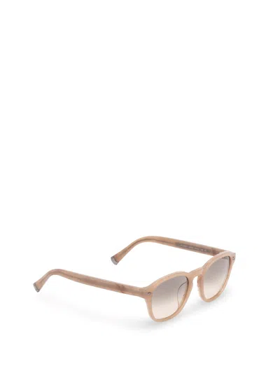 Brunello Cucinelli Panto Acetate Sunglasses In Neutral